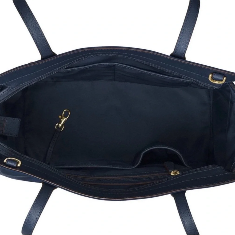 Large Michael Kors Tote - Nylon & Leather - Navy Blue - EUC - Shoulder Purse - Picture 8 of 13